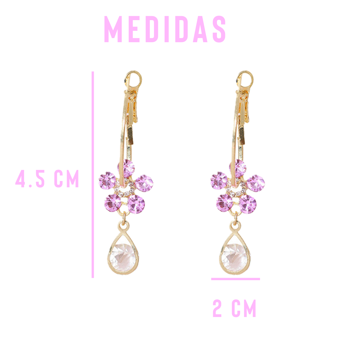 Miniatura 4 de Pendientes De Cristal Fashion Flower